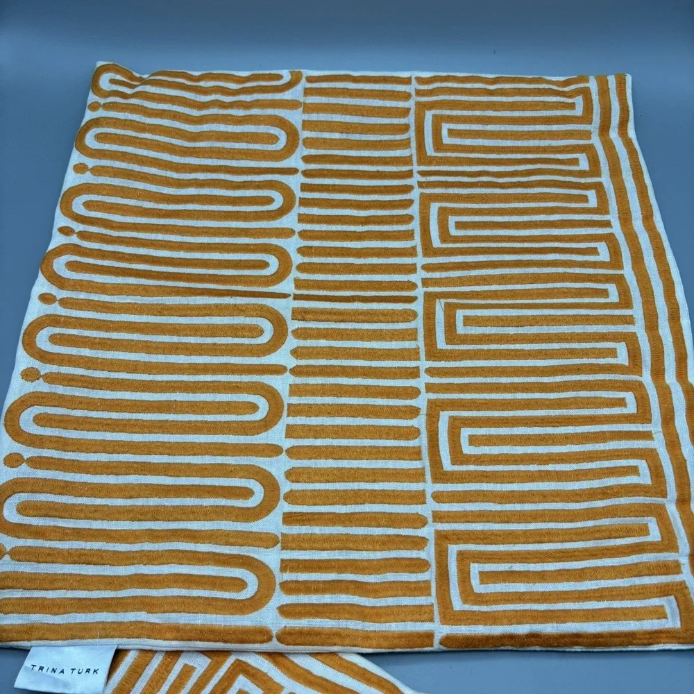 Trina Turk Throw Pillow Cover (No Insert) Orange Geometric 18